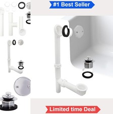 Bathtub Drain Waste Overflow Assembly 14 Inch Tubular Twist Close Stopper
