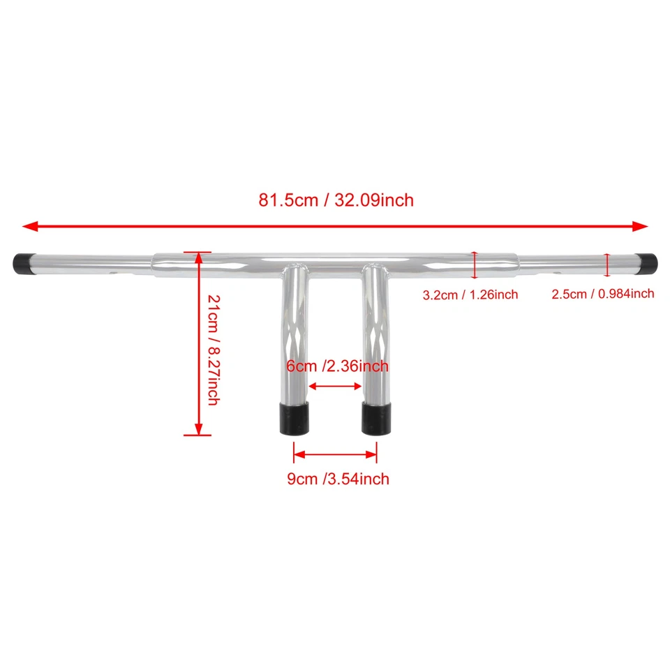 Silver High-Performance 8" Rise T-Bars Handlebar for Harley Sportster Softail - Imagem 2 de 4