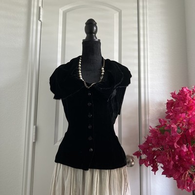 Krista Larson Black Velvet Top OS (item A31)