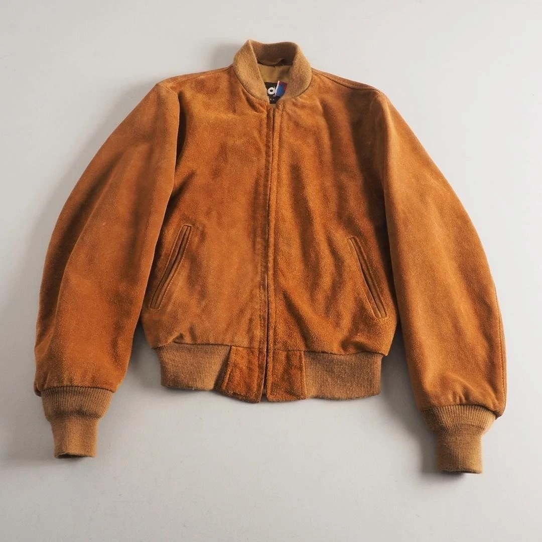 Chaqueta de cuero de gamuza Schott marrón talla 38 vintage JAPÓN