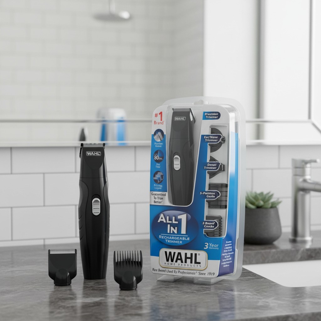 Wahl 05644 Black All in One Trimmer, Rechargeable Beard & Mustache Detail Shaver