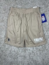 NBA Youth Basketball Shorts 18-20 Beige Mesh Athletic At Knee NWT