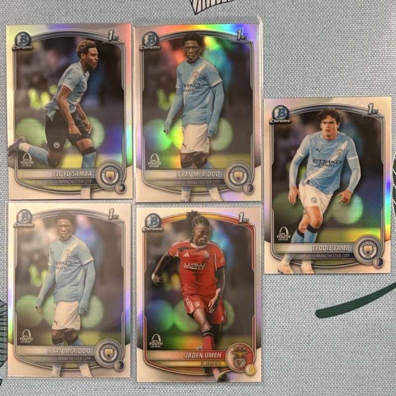 Topps Bowman Chrome UCC 2024-25 1st Bowman Soccer 5-Card Lot Samba