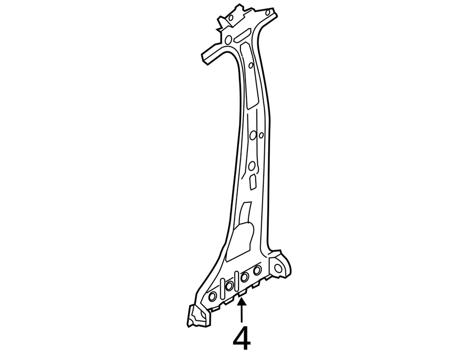 2011 - 2018 PORSCHE CAYENNE 92A OEM RIGHT CENTER PILLAR *STRUCTURE CUT* - Imagem 4 de 4