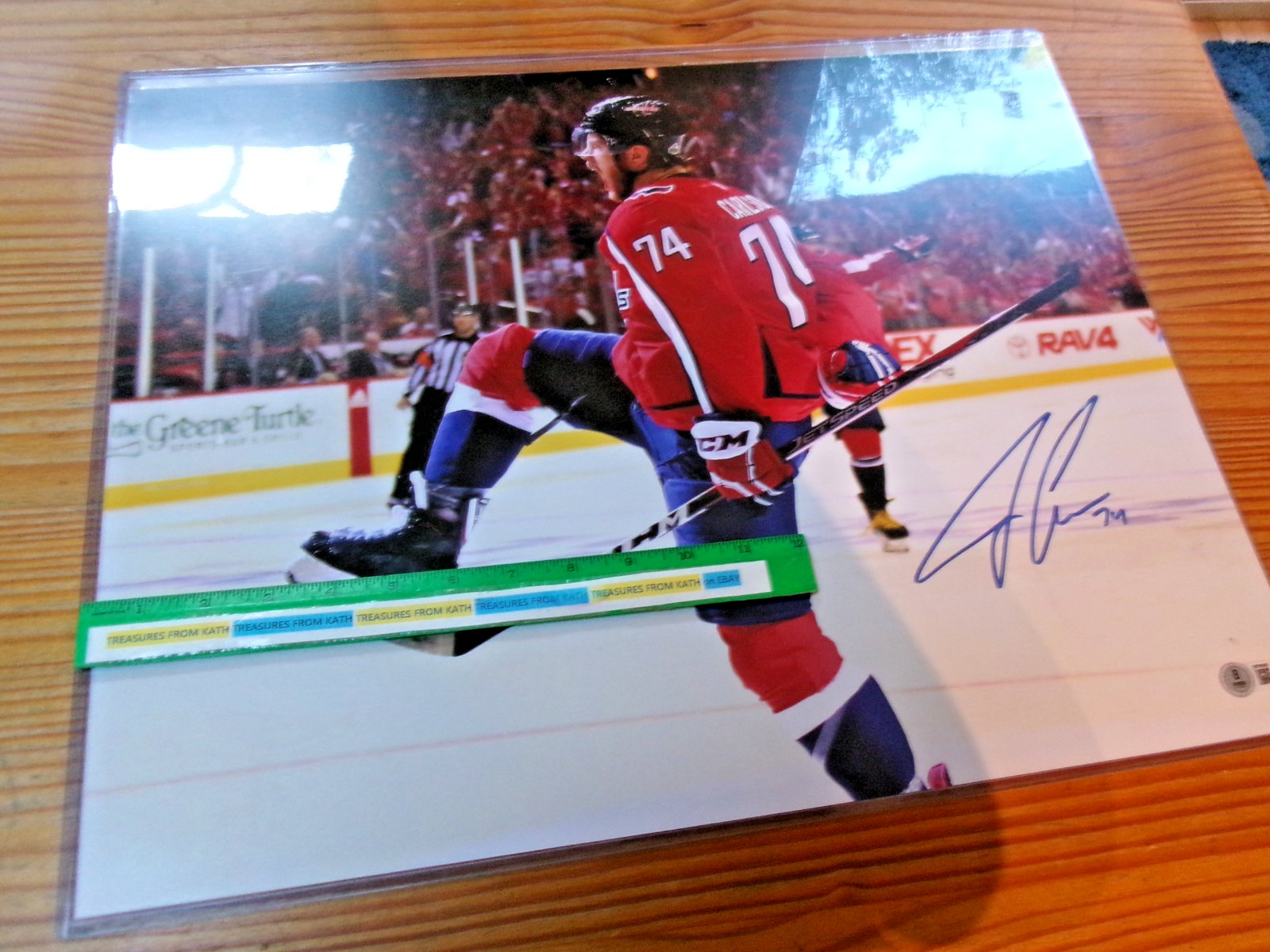 Washington Capitals Hockey Signed JOHN CARLSON #74 16 x 20" PHOTO in Sleeve Auto