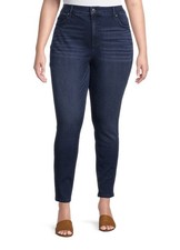 New Terra and Sky Women  s Plus Core Skinny Denim Jeans Dark Wash Size 20W
