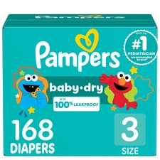 Pampers Baby Dry Diapers Pack Size 3 - 168ct