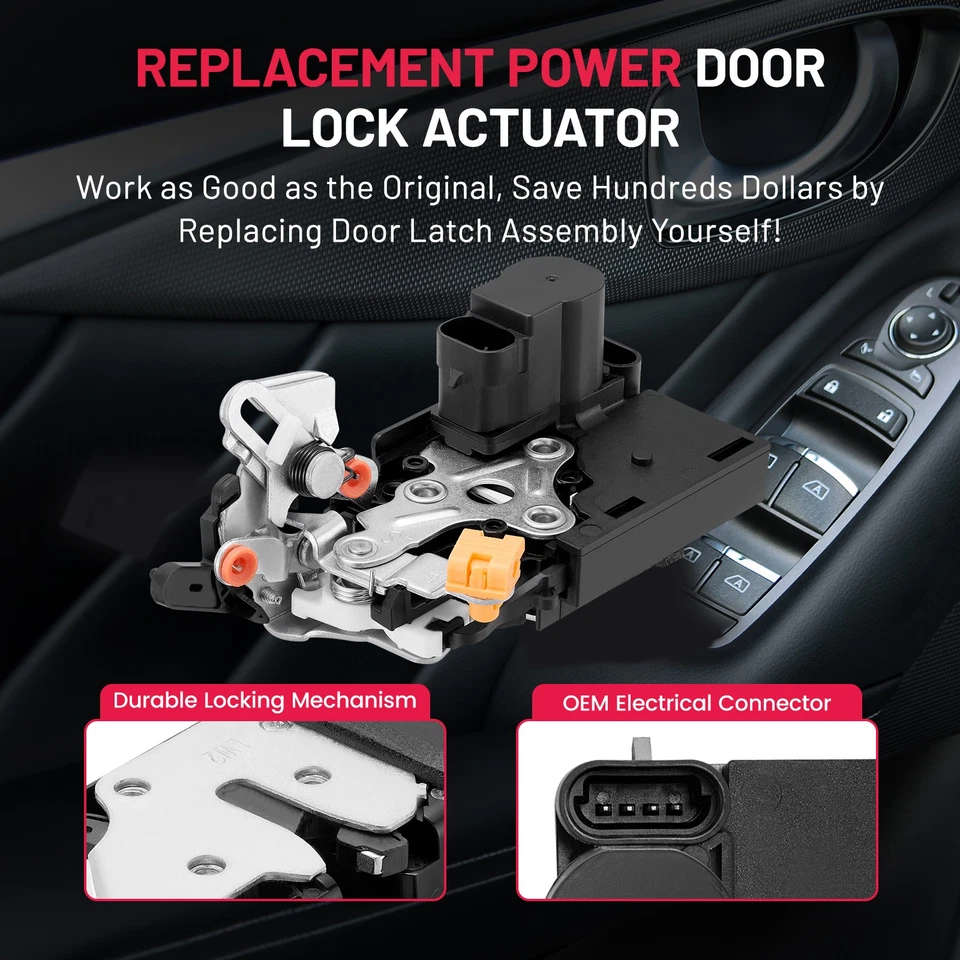 Actuador de bloqueo de puerta trasero del lado del conductor con pestillo para Cadillac Escalade EXT 2002-2006 Foto 2 de 4