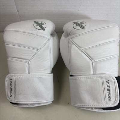Vintage HAYABUSA T3 LX 12 oz Boxing Gloves Leather White/Gray Tokushu STRAP DMG