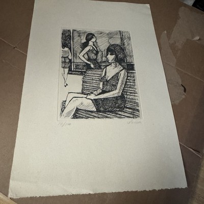 Charles Levier - Small Original ''Still Life'' Intaglio 14/100 Num. & Signed B&W