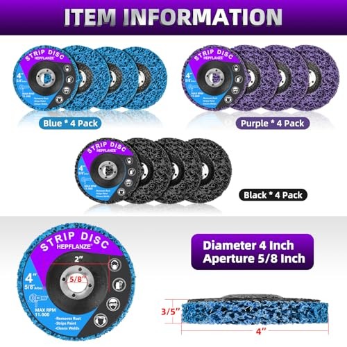 12 Pack Strip Discs 4 inch Stripping Wheel for Angle Grinder Clean 4 in - 12pcs - Picture 7 of 8