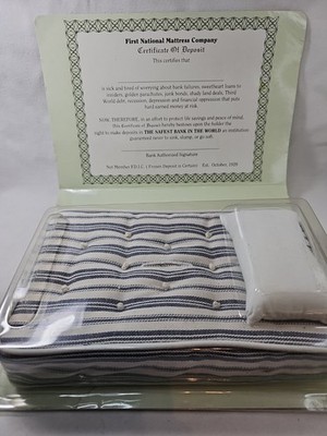 The Safest Bank in the World- Mini Bed Mattress! 9.5 x5.5'' New-Open Box Banning