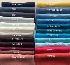 4 Heavy Weight Flax Linen Towels Blue Sapphire - Green 2 Towels 2 Hand Towels