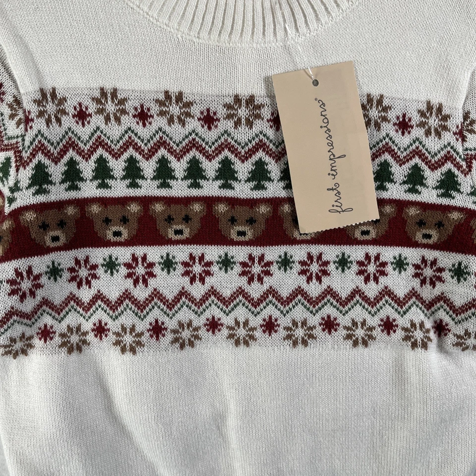 First Impressions Niños 6-9 M Fair Isle Conjunto Suéter y Pantalones Osos de Vacaciones Rojo Foto 2 de 4