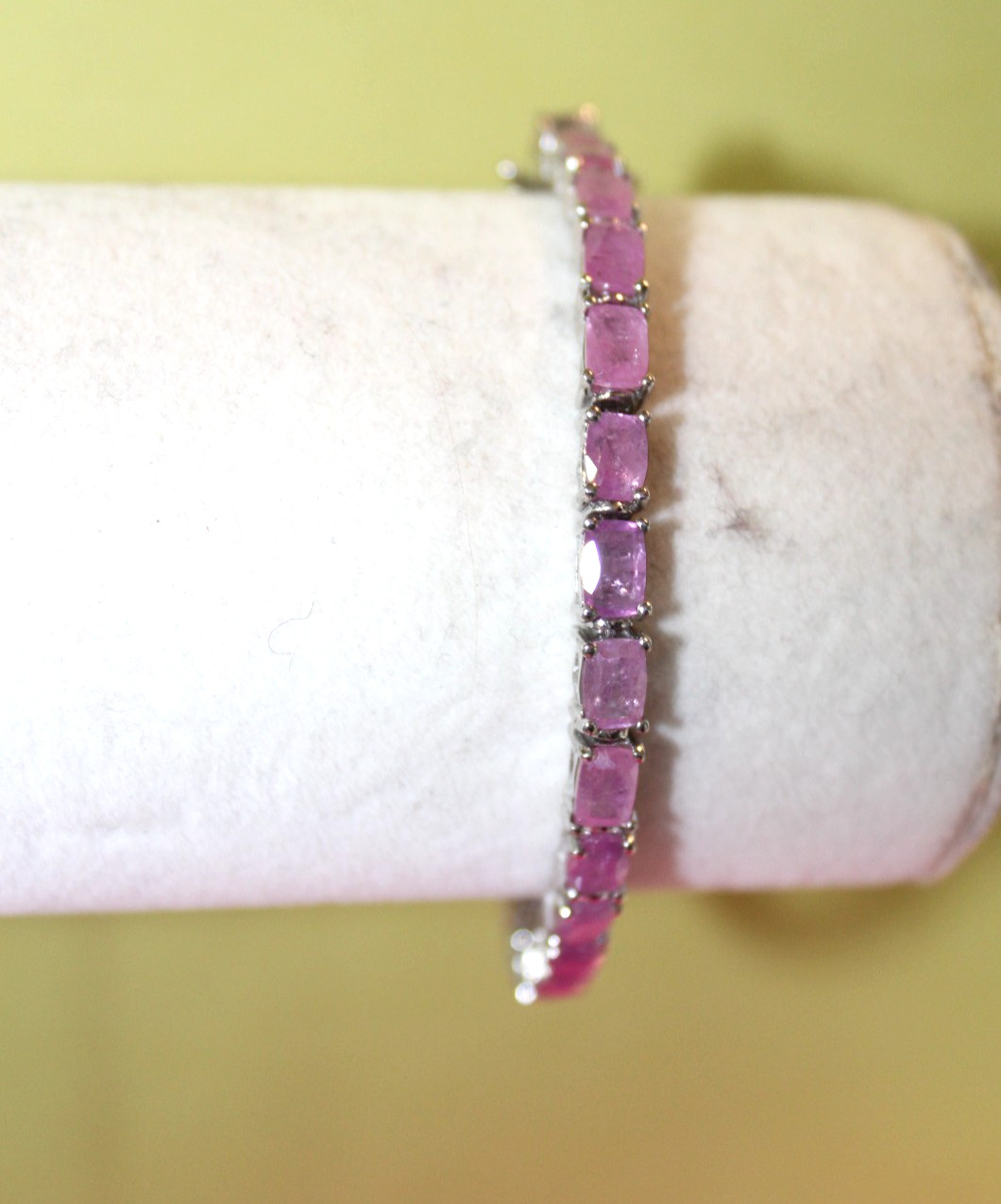 D'Joy Solid 925 Sterling Silver Pink Sapphire Ten… - image 1