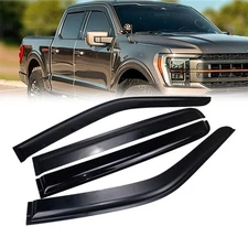 For 2015-2025 Ford F150 Crew Cab Smoke Tinted Window Visor Rain Guard Deflector