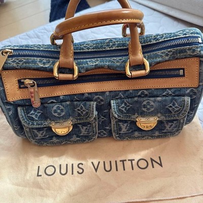 Louis Vuitton Monogram Denim Neo Speedy Handbag Blue Boston Very