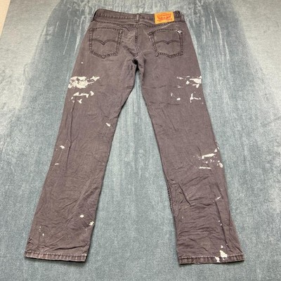 Levi's 514 Jeans Mens 29x30 Gray Denim Everyday Wear Light Wash Straight Fit