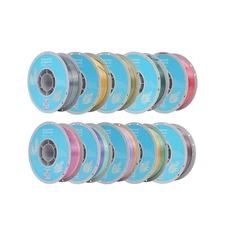 Silk Rainbow PLA 3D Printer Filament, 10 Rolls,1KG Spool(2.2lbs) 1.75mm 3D Pr...