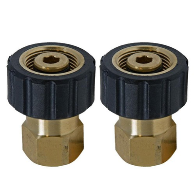 #ad PRESSURE WASHER GUN OR HOSE FITTING 1 4 F X M22F HIGH PRESSURE BRASS 2 IN KIT $19.15
