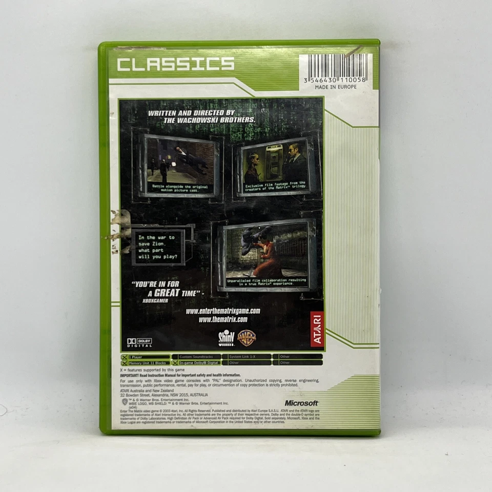 Enter The Matrix Microsoft Original Xbox Game Free Post PAL - Image 2 of 4