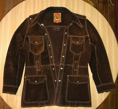 1960's/70's El Toro Bravo Leather Cocoa Brown Suede Jacket Doors