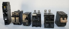 Lot of 6 Circuit Breaker, 20A, 30A, 60A, Square D, GE, Siemens, Cutler Hammer