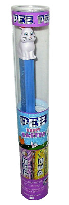 EASTER Pez Dispenser EASTER TUBE W/7 ROLLS OF PEZ CANDY EASTER BUNNY