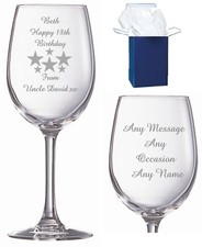 Personalised Crystal Wine Glass Retirement, Leaving Gift Birthday Free Engraving