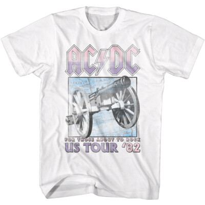 ACDC For Those About To Rock US Tour 82 Men's T Shirt Rock Music Concert Merch