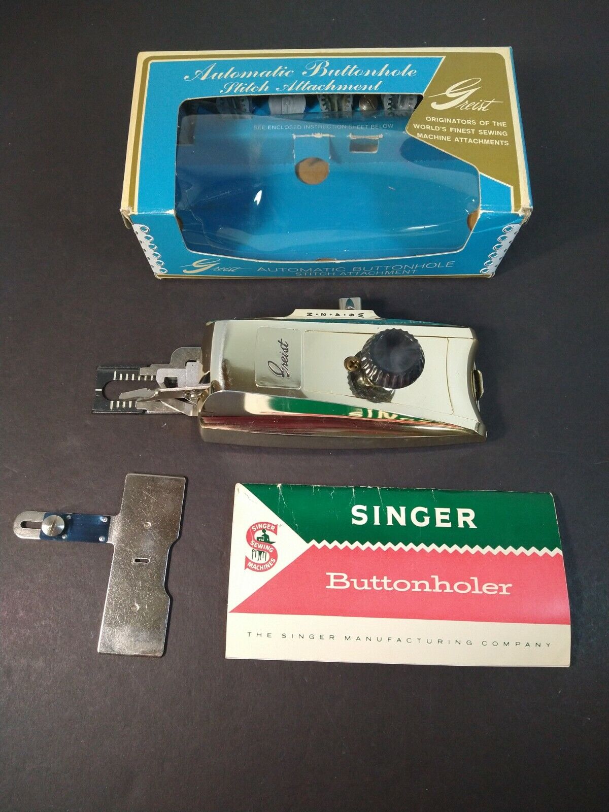 Vintage Deluxe Greist Automatic Buttonholer Spasm price Attachment--original Stitch