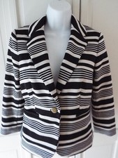 Womens Black and Cream Striped Blazer from the Limited Size XS 2012 Single Buttn