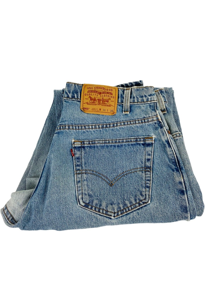 Levi's 560 Mens USA Vintage Loose Fit Tapered Distressed Blue