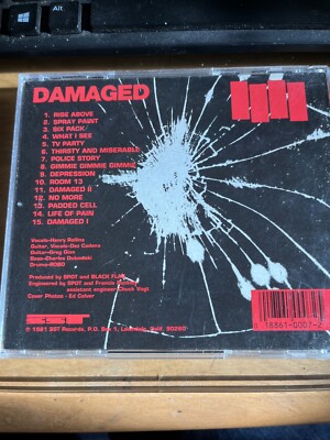 Damaged by Black Flag CD Recorded In 1981 Henry Rollins Hardcore