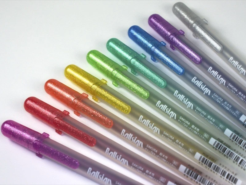 Sakura Gelly Roll metalic glaze medium red purple pink green yellow japan blue