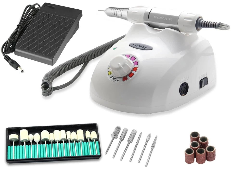 INSTRUMENTENRW Profi Fußpflege Gerät als Set mit Diamantschleifer + Hornhautentferner Fräser