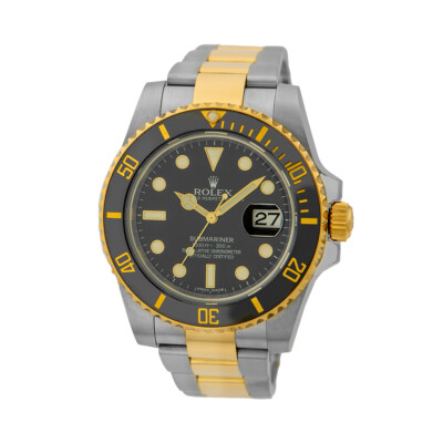 ROLEX Stainless  18K Yellow Gold Ceramic Submariner 116613 LN WarrantyCard MINTY