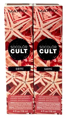 2-Matrix Socolor Cult  Starfish Coral  Semi Permant Hair Color, 4 Fl. Oz.
