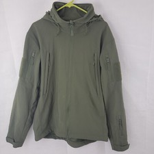 CONDOR Mens Jacket Sz LARGE 602 Summit Soft Shell GREEN Tactical Hooded STAINS