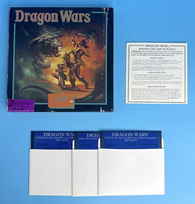 Dragon Wars by Interplay for Apple II 5.25  Floppy 128KB - Please Read