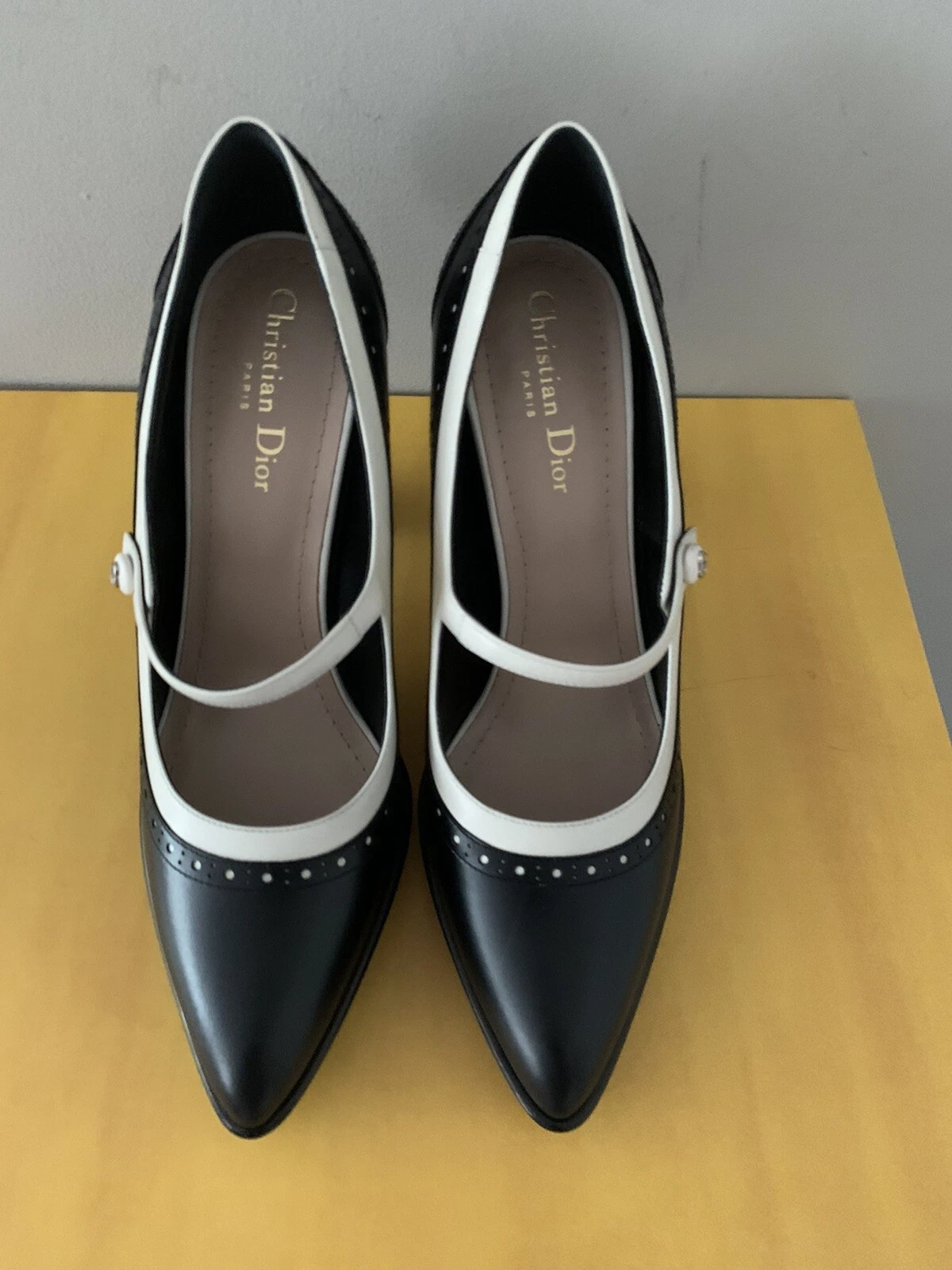 Escarpin femme Dior SPECTADIOR cuir noir/blanc cassé taille 7/40 neuf dans sa boîte