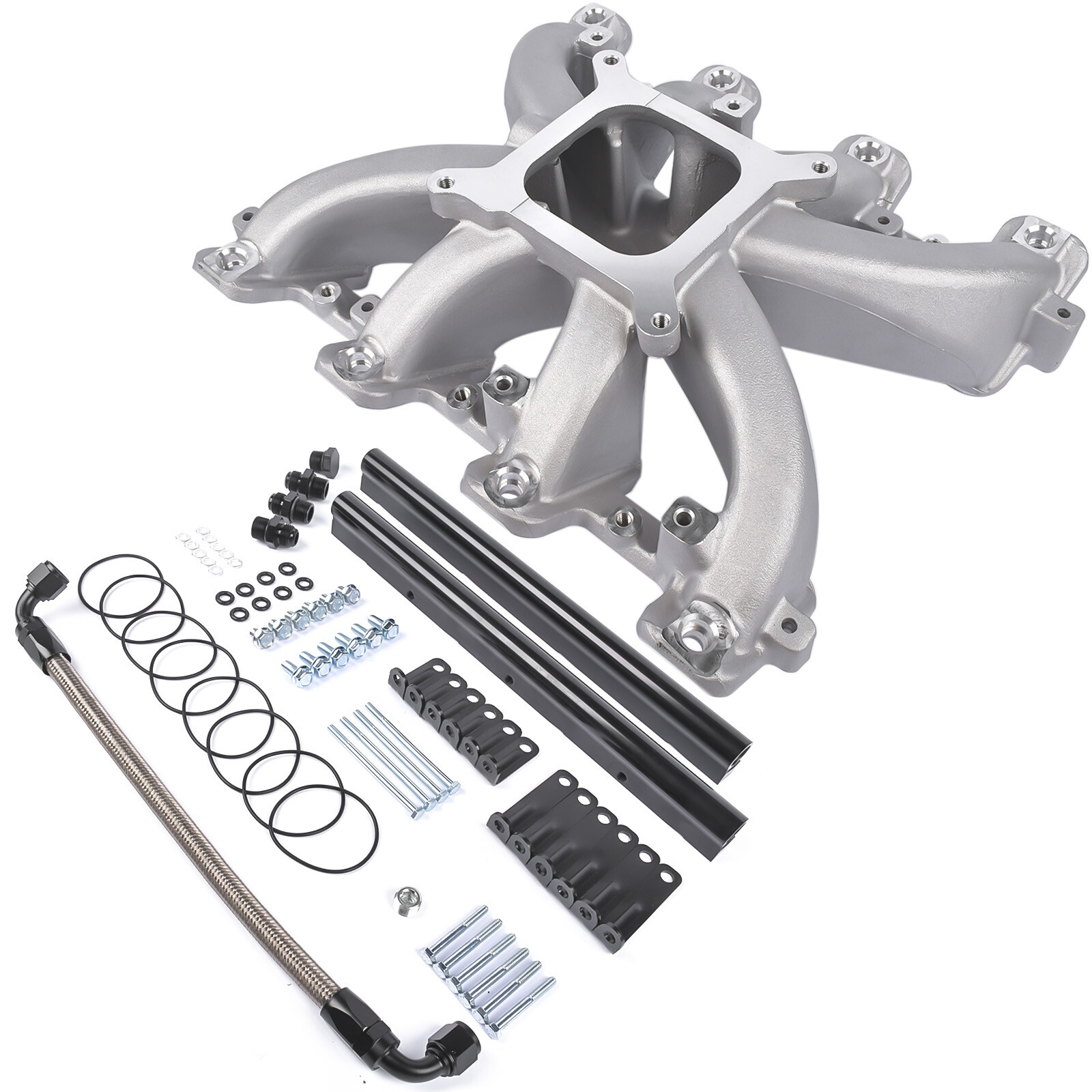 Single-Plane EFI Intake Manifold w/ Fuel Rails For GM Gen III IV LS LS1/LS2/LS6