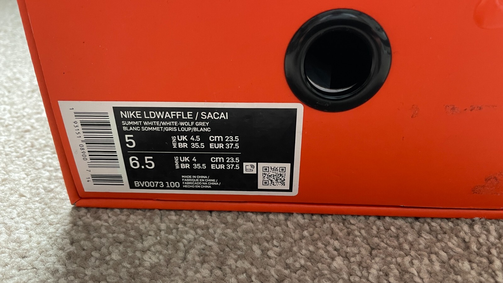 SACAI X NIKE Nike x Sacai LD Waffle [SUMMIT BIANCO GRIGIO] [UK4.5 US5 EU37.5]