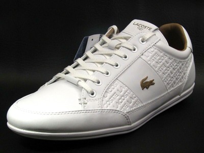 lacoste white and gold shoes