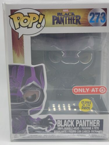 Funko Pop! Black Panther #273 Black Panther GITD Target Exclusive W/Protector