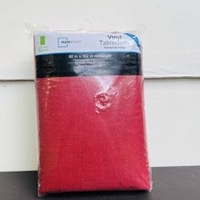 Mainstays 60 X 102 Inches Vinyl PEVA Tablecloth Red Wexler Rectangle