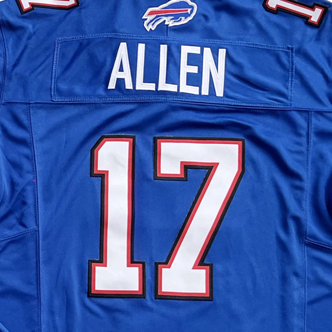 Men's Billss #17 Josh Allen Royal/White/Red Limited Printed Player Jersey