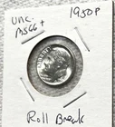 1950 P UNCIRCULATED ROOSEVELT DIME GEM  Roll Break   WHITE BLAZER  HIGH GRADE