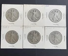 Lot of 6 Walking Liberty Silver Half Dollars Early Dates 1917-1920