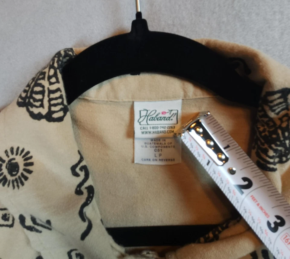 Camisa Haband Para Hombres Extra Grande Beige Estampado Concha Hawaiana Playa Campamento Abotonada Foto 3 de 4